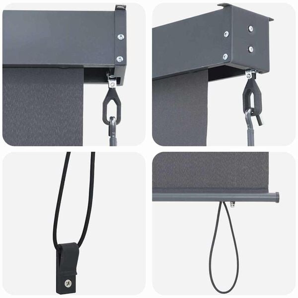 Außenrollo 200 x 250 cm anthrazit mit Kurbel - 35% Rabatt