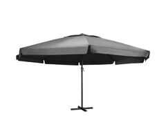 Vidaxl Großschirm 600 cm Anthrazit - Aluminiummast - 38% Rabatt