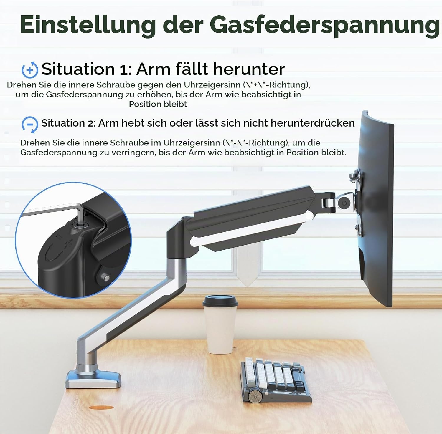 Ergonomischer Monitorarm für 13-32 Zoll - 30% Rabatt