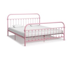 Vidaxl Metallbettgestell 180x200 cm Rosa - 47% Rabatt