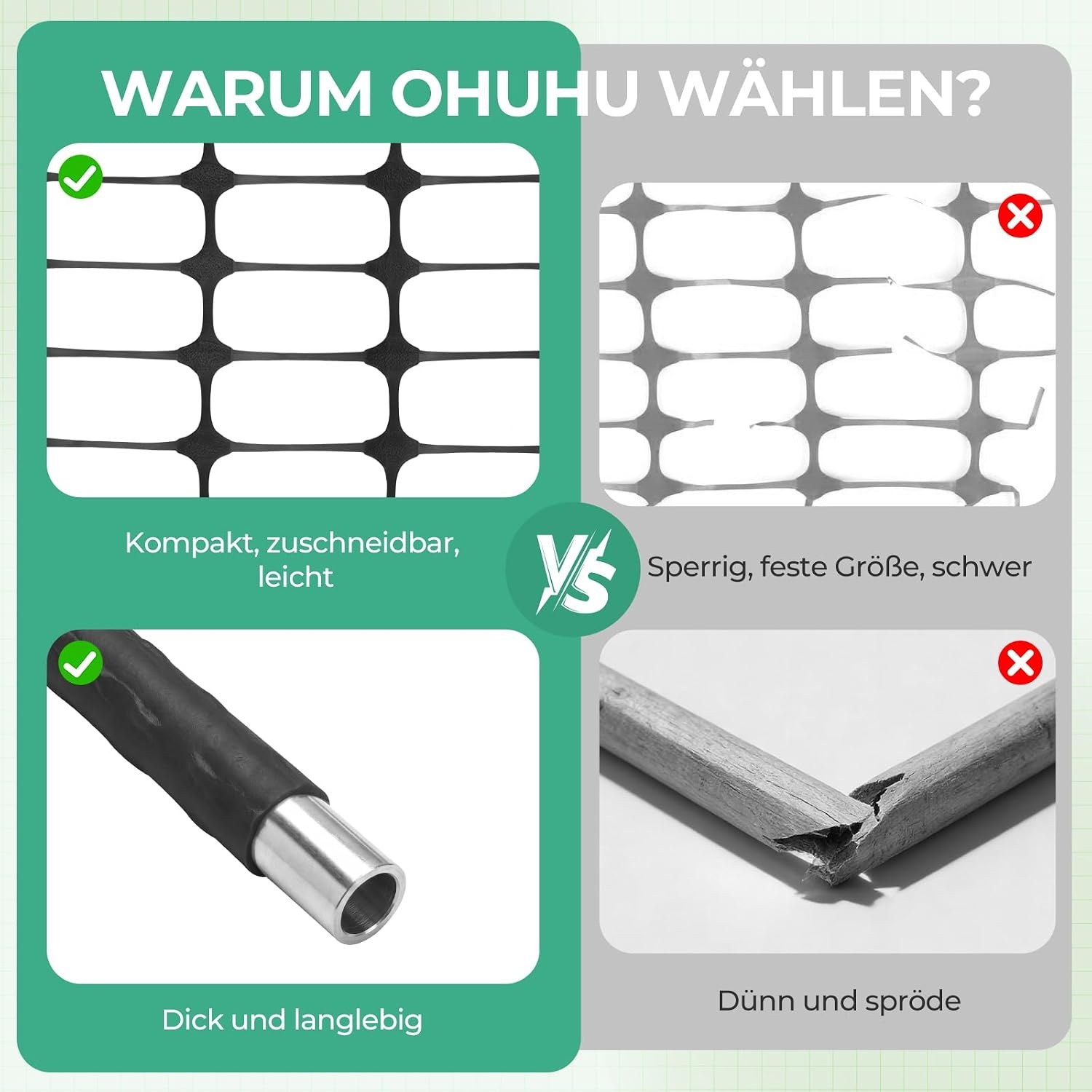 Mobiler Gartenzaun 30m x 1m mit 25 Pfosten, Schwarz - 33% Rabatt