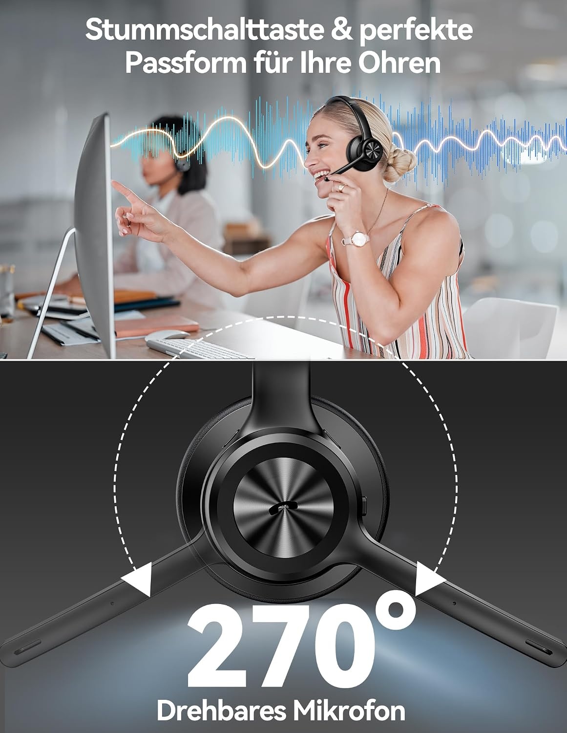 Drahtloses Bluetooth 5.2 On-Ear Headset - 27% Rabatt