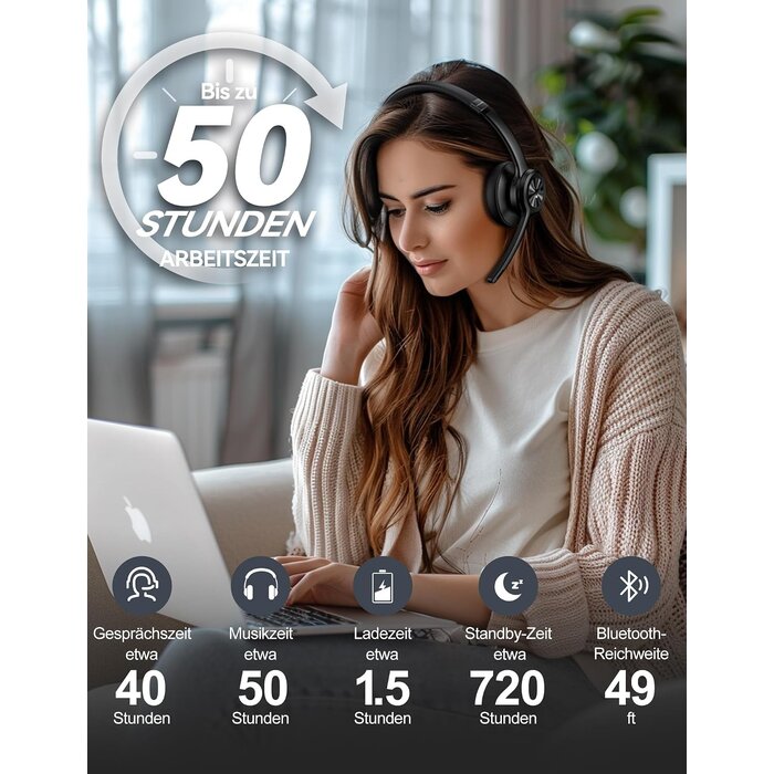 Drahtloses Bluetooth 5.2 On-Ear Headset - 27% Rabatt