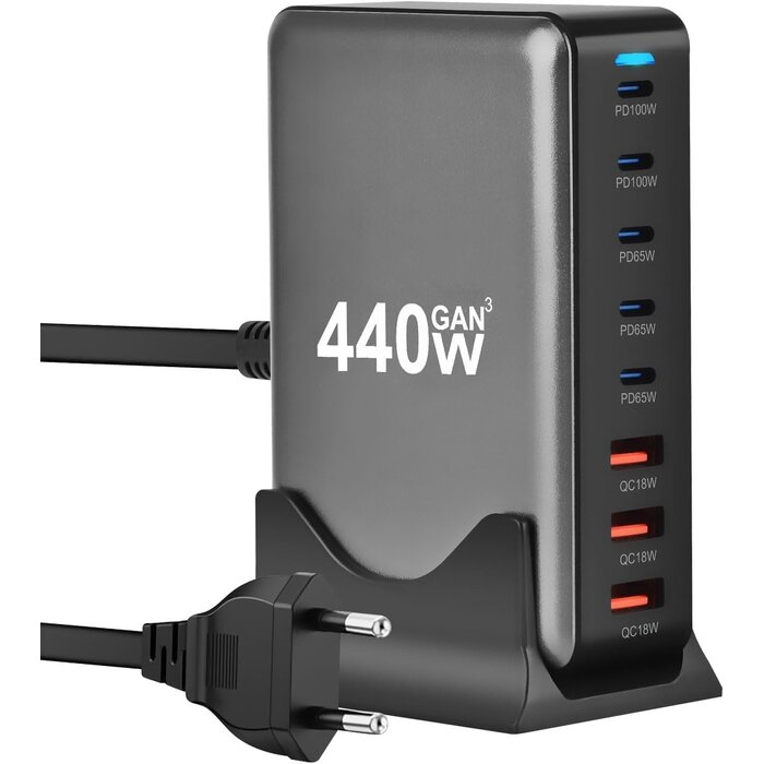 440W GaN Ladestation mit 8 Anschlüssen - 33% Rabatt auf Retourenware