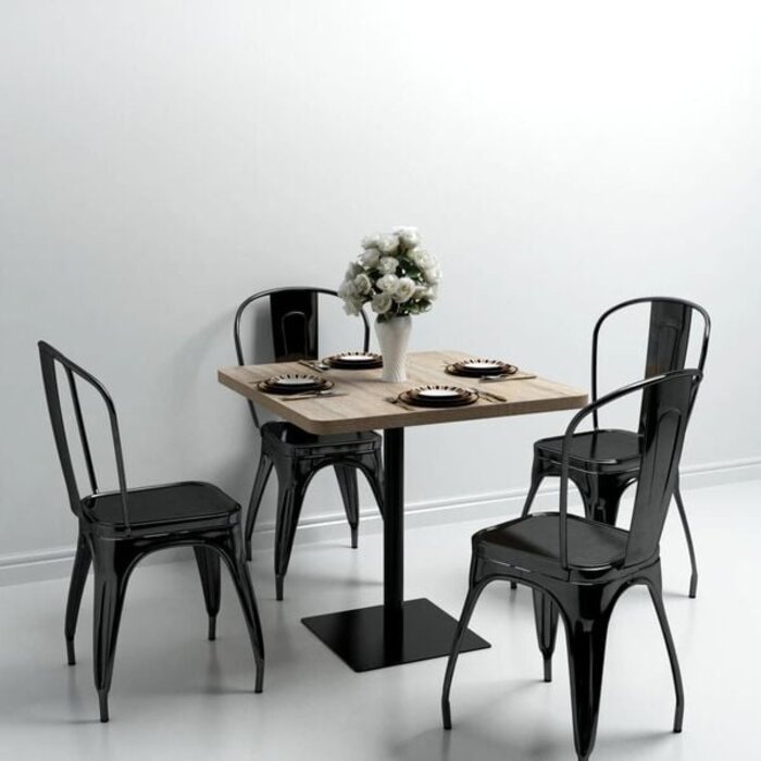 Bistrotisch 80x80cm Eichenoptik MDF Stahl - 35% Rabatt