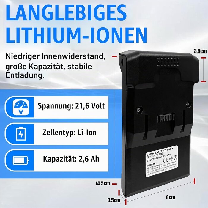Ersatzakku für Staubsauger - 21,6V 3,0Ah - 33% Rabatt