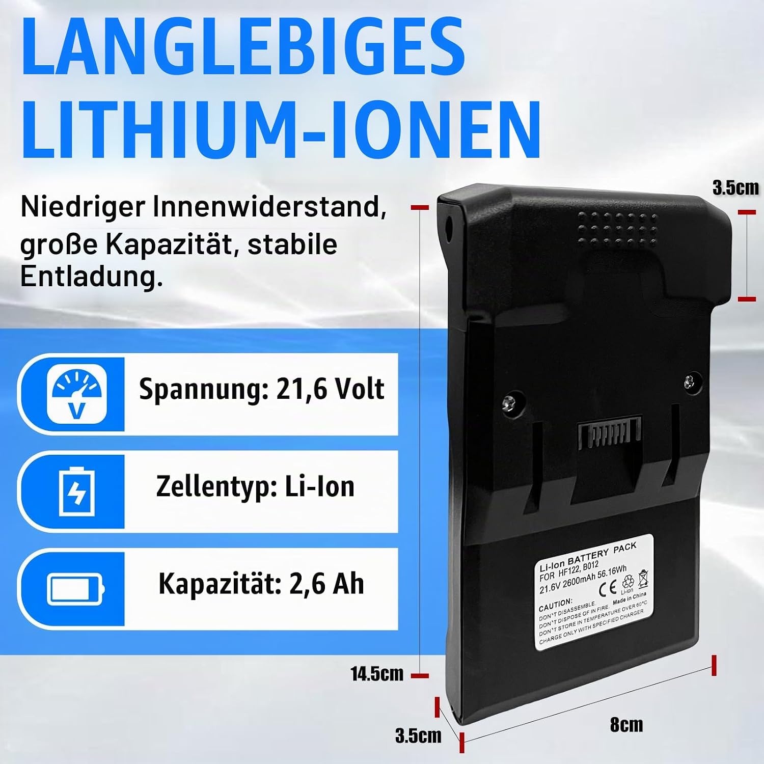Ersatzakku für Staubsauger - 21,6V 3,0Ah - 33% Rabatt