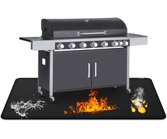 Feuerfeste Grillunterlage 75x120 cm - Schwarz - 41% Rabatt