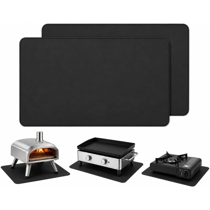 Grillunterlage 75x120 cm hitzebeständig - Schwarz - 31% Rabatt