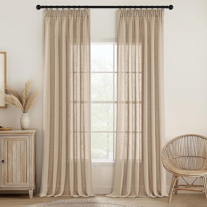 Leinenvorhang 140x270 cm Naturweiß 2er-Set - 33% Rabatt