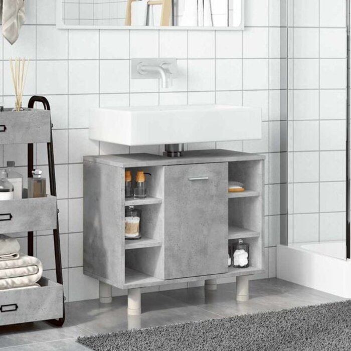 Waschtischunterschrank Betongrau 60x32x53,5 cm - 34% Rabatt