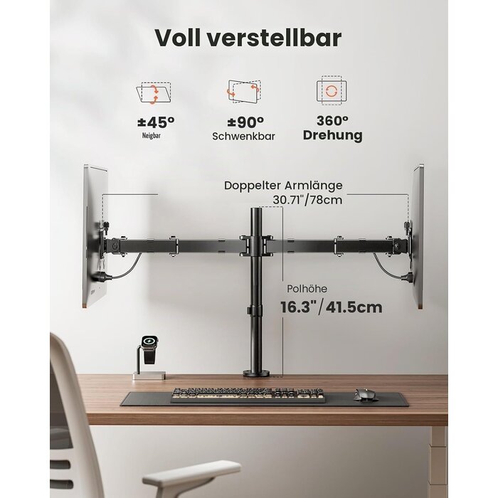 Monitorhalterung für 2 Bildschirme 13-32 Zoll - 32% Rabatt