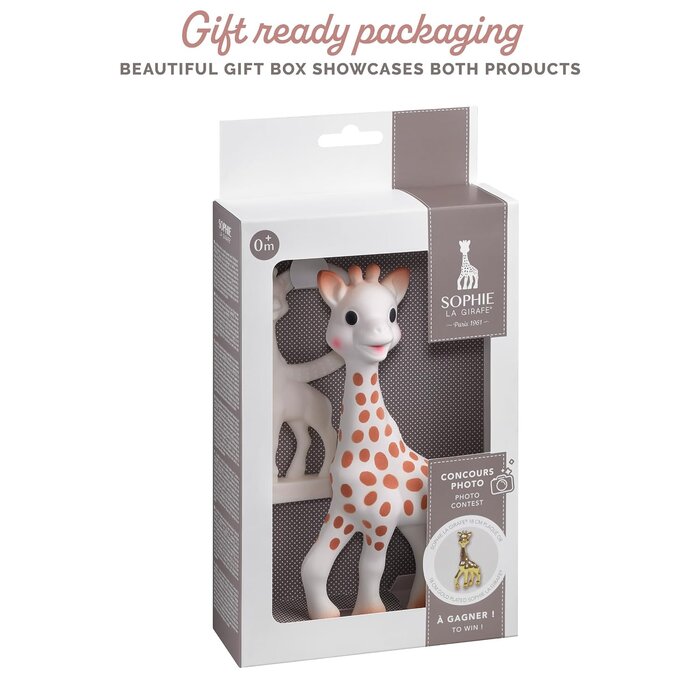 Baby-Geschenkset mit Vanille-Beißring beige - 29% Rabatt