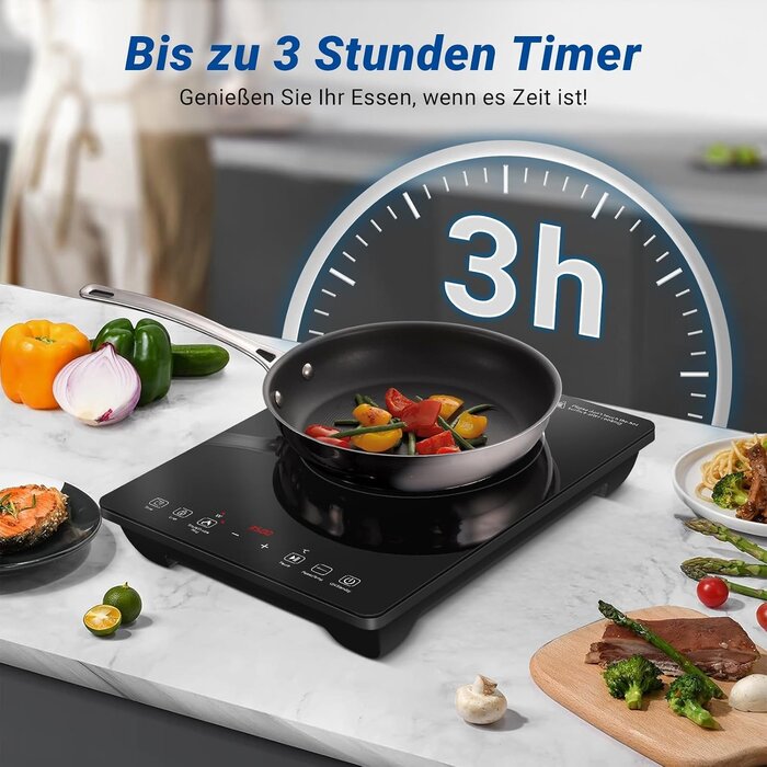 Profi-Induktionskochfeld 3500W Doppelring - 34% Rabatt - Schwarz