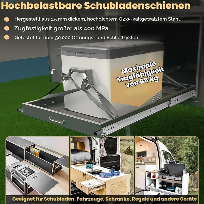 Schwerlast-Schubladenauszug 750 mm mit Verriegelung - 33% Rabatt