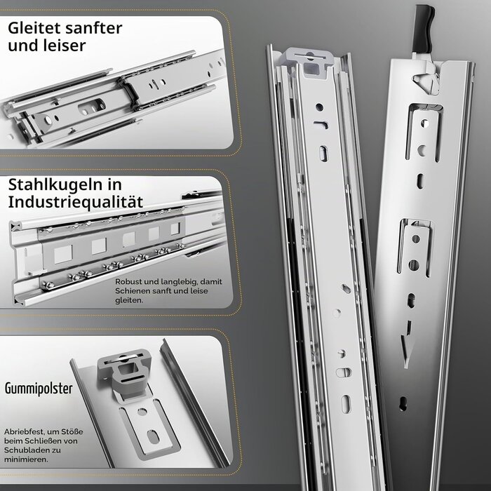 Schwerlast-Schubladenauszug 750 mm mit Verriegelung - 33% Rabatt