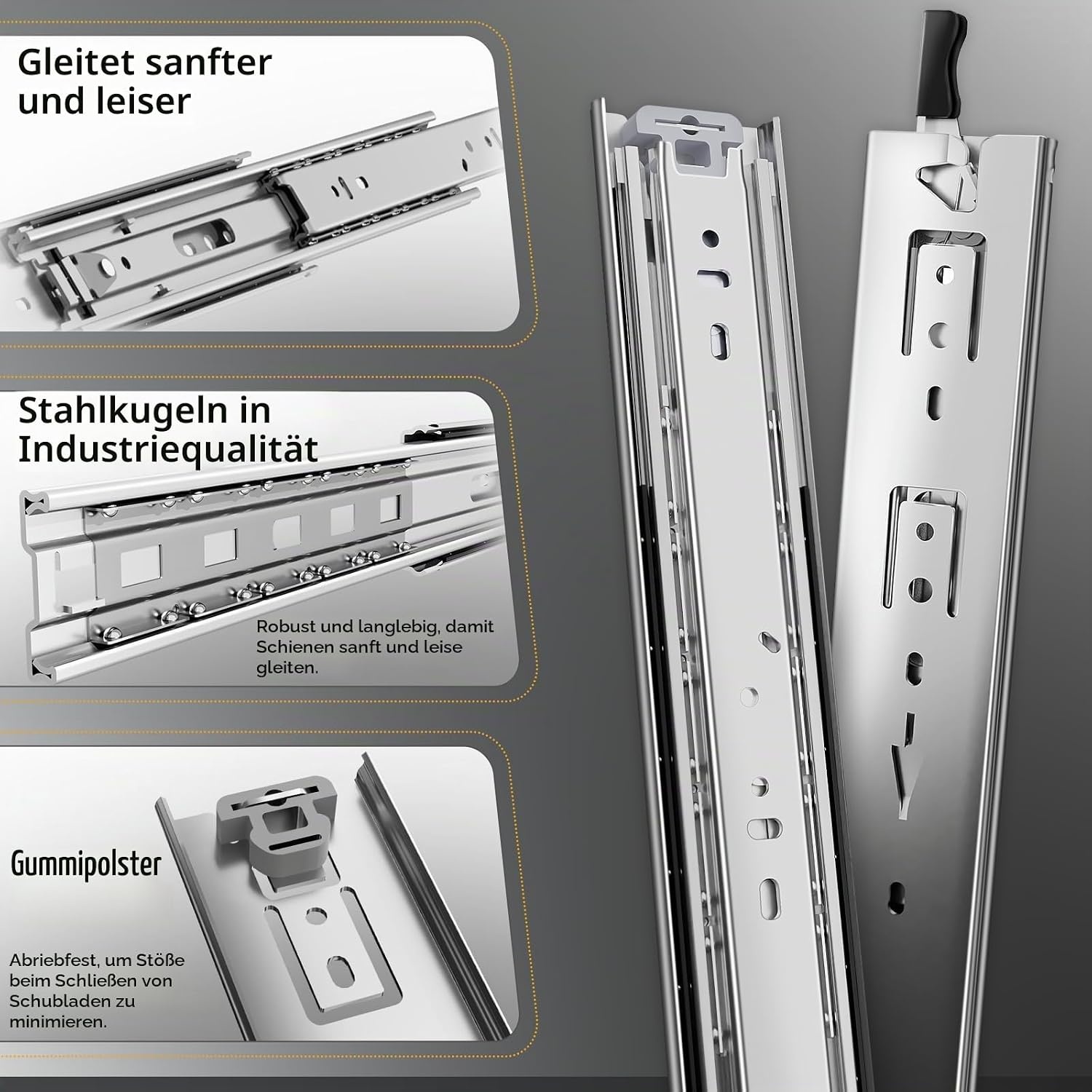 Schwerlast-Schubladenauszug 750 mm mit Verriegelung - 33% Rabatt