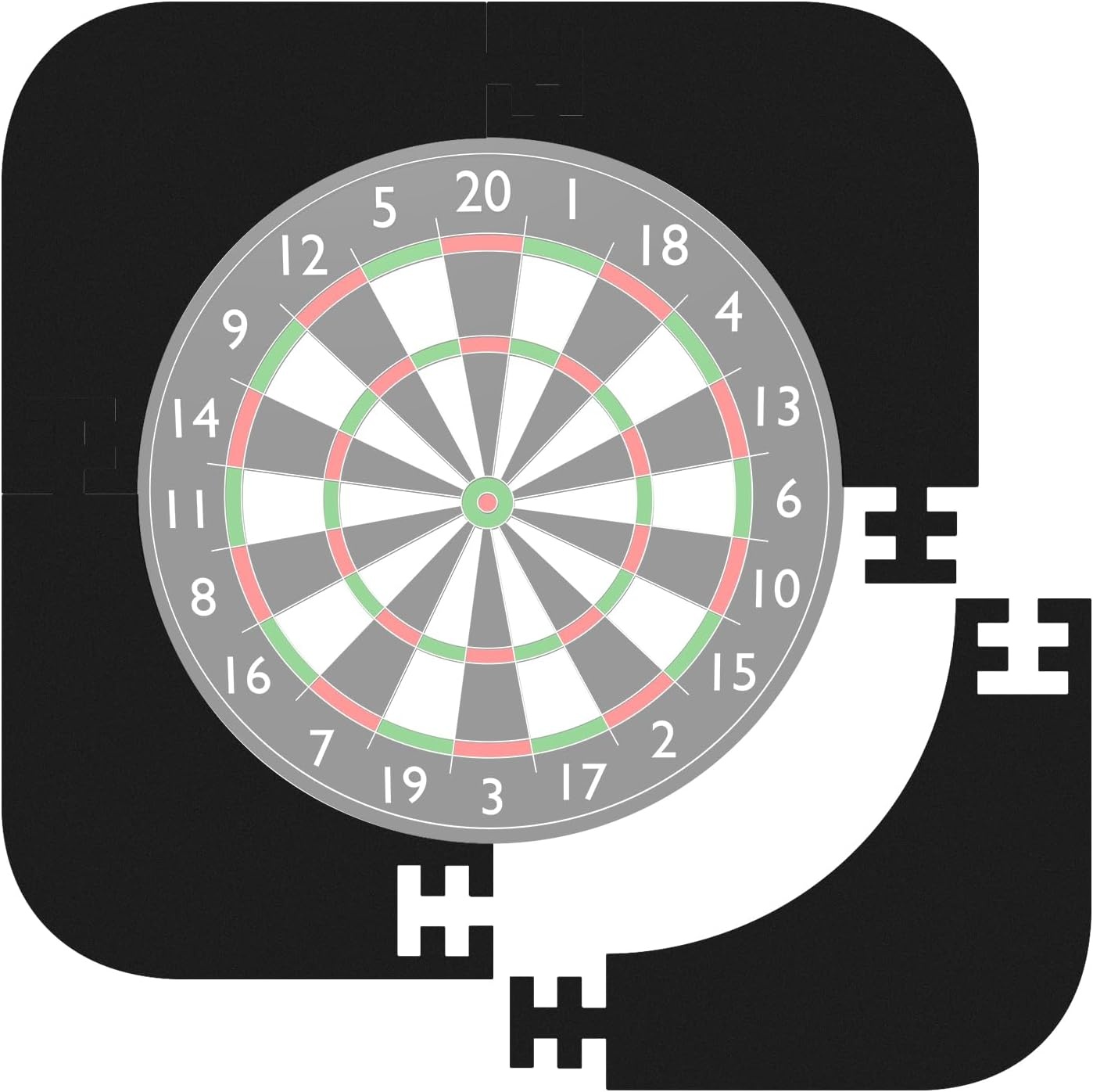 Dartboard-Surround Wandschutz für 45 cm Scheiben, 5-tlg., 31% Rabatt