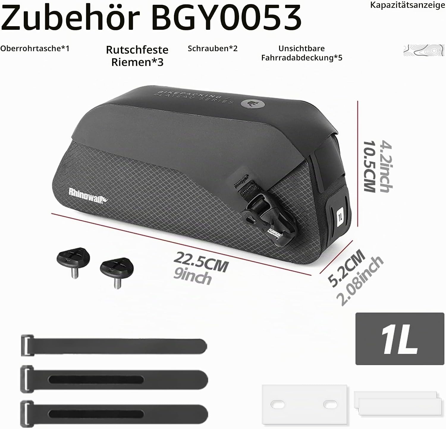 Wasserdichte Fahrrad-Oberrohrtasche 1L - 32% Rabatt - Magnetverschluss