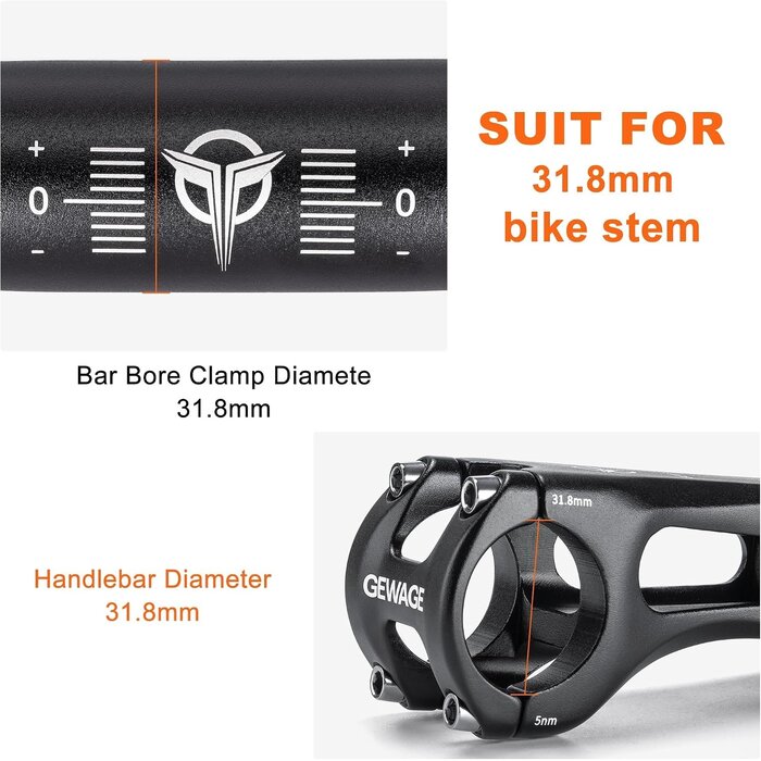 MTB Riser-Lenker 780mm, 120mm Rise, 31,8mm Klemmung - 31% Rabatt