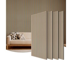 4er Set Akustik-Wandpaneele 3D Holzoptik 120x60 cm Hellbraun - 46% Rabatt