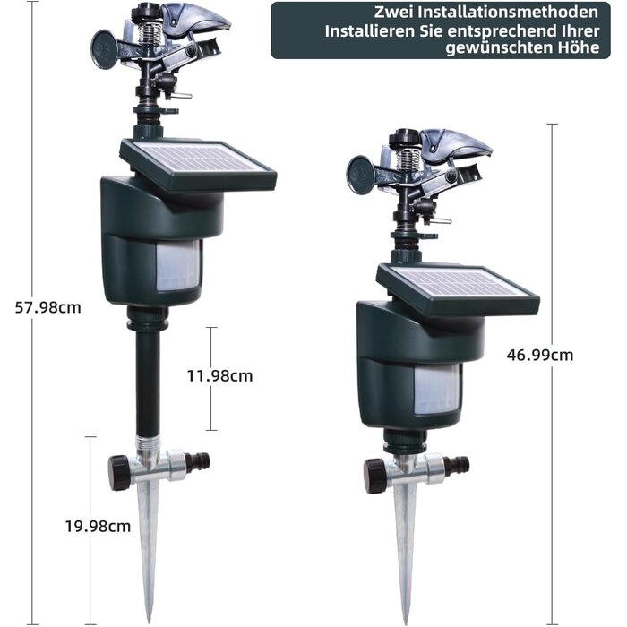 Solar-Wassersprinkler Tiervertreiber Dunkelgrün - 33% Rabatt