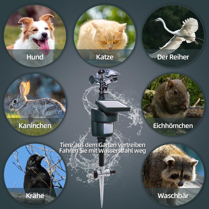 Solar-Wassersprinkler Tiervertreiber Dunkelgrün - 33% Rabatt