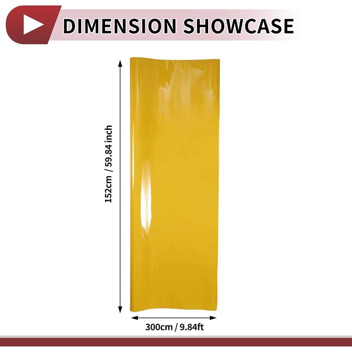 PVC Vinyl Autofolie Gelb 3,5m x 12,5m - 33% Rabatt - Kratzfest & Flexibel