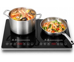 Doppel-Induktionskochfeld 3500W - 43% Rabatt - Schwarz/Silber