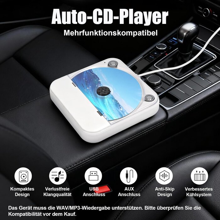 Tragbarer CD-Player Bluetooth 5.1 Radio USB - 33% Rabatt