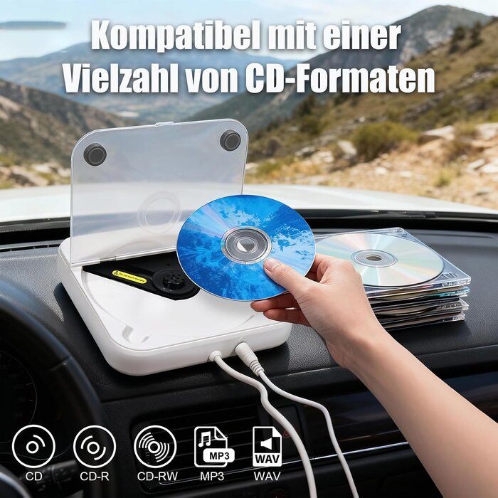 Tragbarer CD-Player Bluetooth 5.1 Radio USB - 33% Rabatt