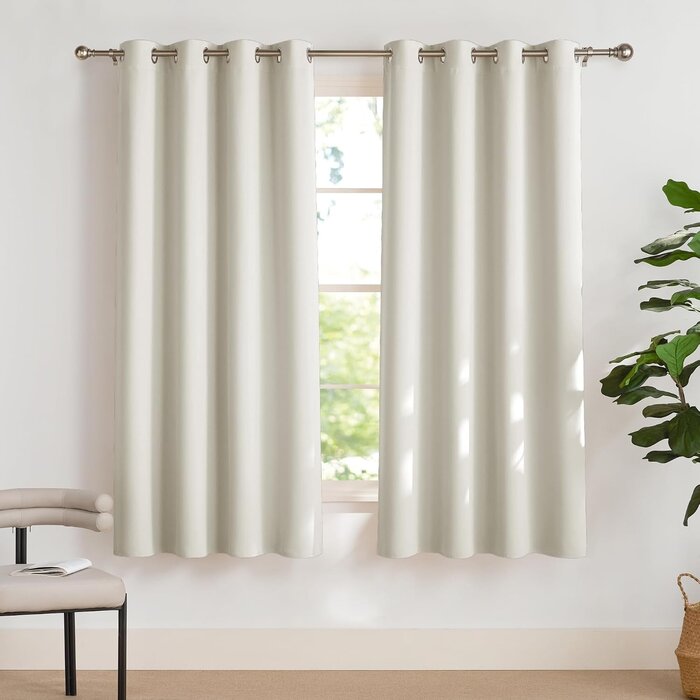 2er-Set Verdunkelungsvorhänge 140x160 cm Hellbeige - 32% Rabatt
