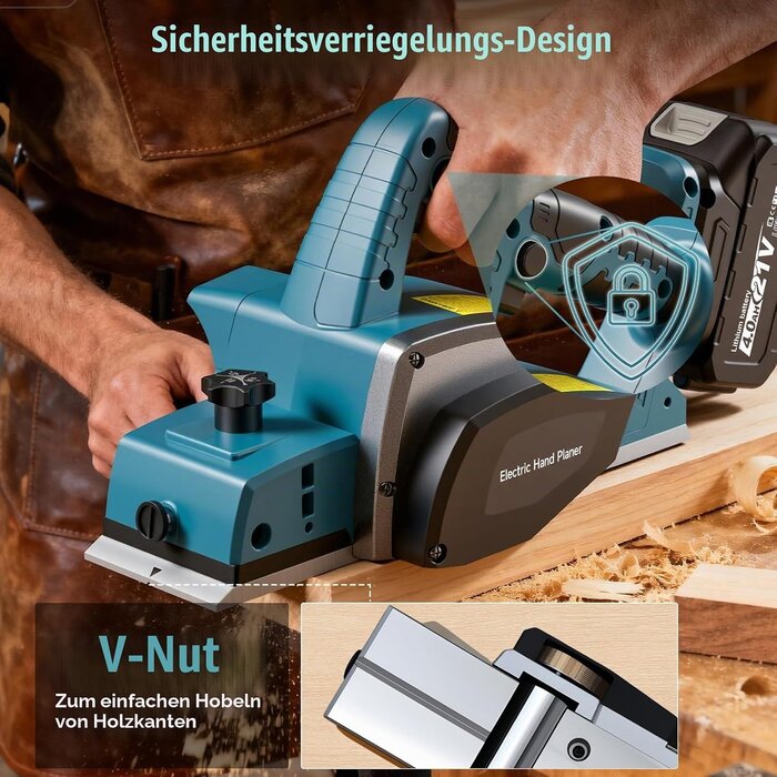 Akku-Handhobel 18V, 82mm Hobelbreite, 33% Rabatt - Profi-Qualität