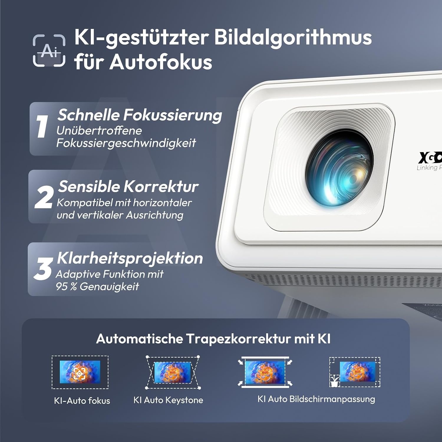 Smart Beamer 1080P Full HD Projektor - 34% Rabatt - Weiß