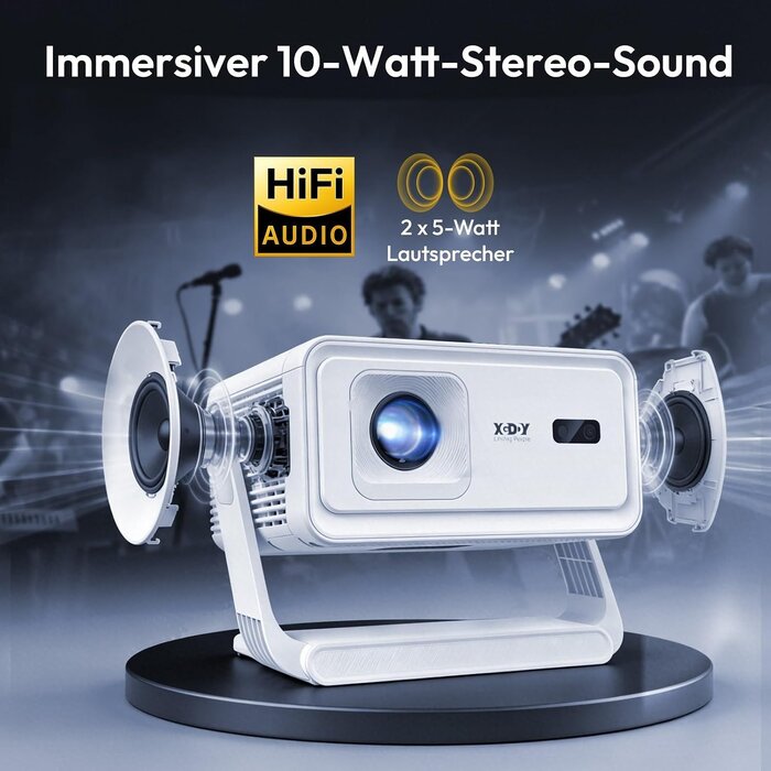 Smart Beamer 1080P Full HD Projektor - 34% Rabatt - Weiß