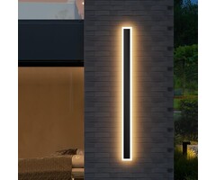 LED Wandleuchte 120 cm, 35W Warmweiß, Schwarz, IP54 - 46% Rabatt