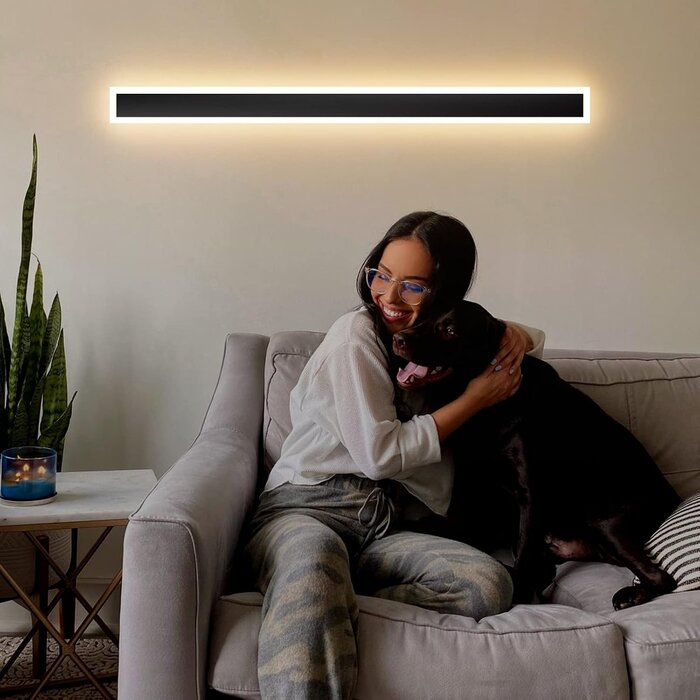 Moderne LED Wandlampe 120cm, 35W, IP54, Schwarz - 34% Rabatt