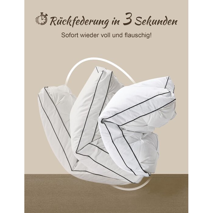 3-Kammer Daunenkissen 50x75 cm 2er-Set - 34% Rabatt - Ausgepackt