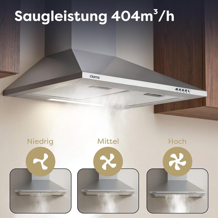 Wand-Dunstabzugshaube 60 cm Edelstahl A++ - 35% Rabatt