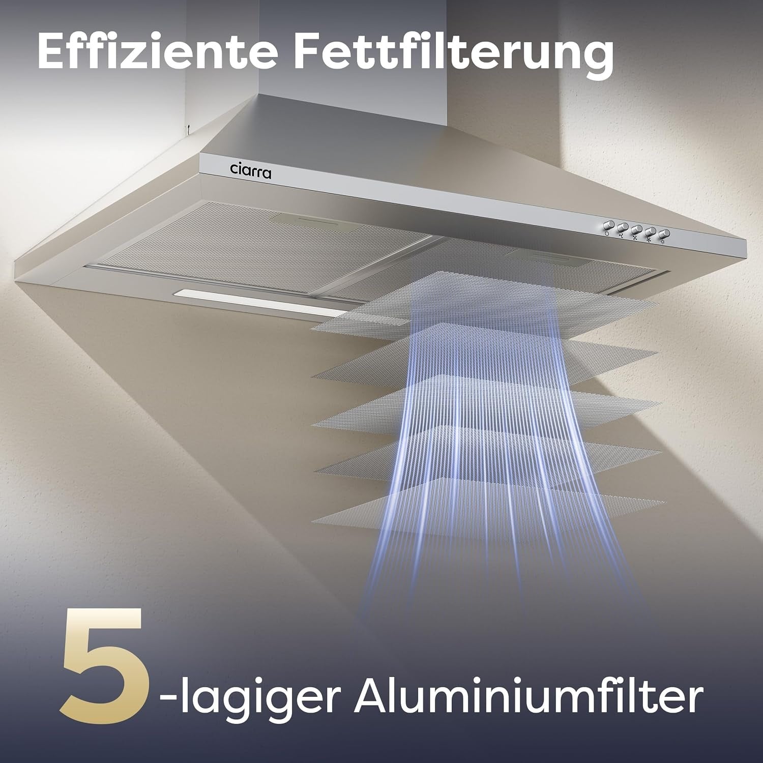 Wand-Dunstabzugshaube 60 cm Edelstahl A++ - 35% Rabatt