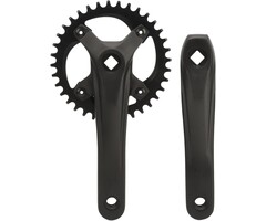 Mountainbike Kurbelgarnitur 36T 104 BCD, Aluminium, Schwarz - 43% Rabatt