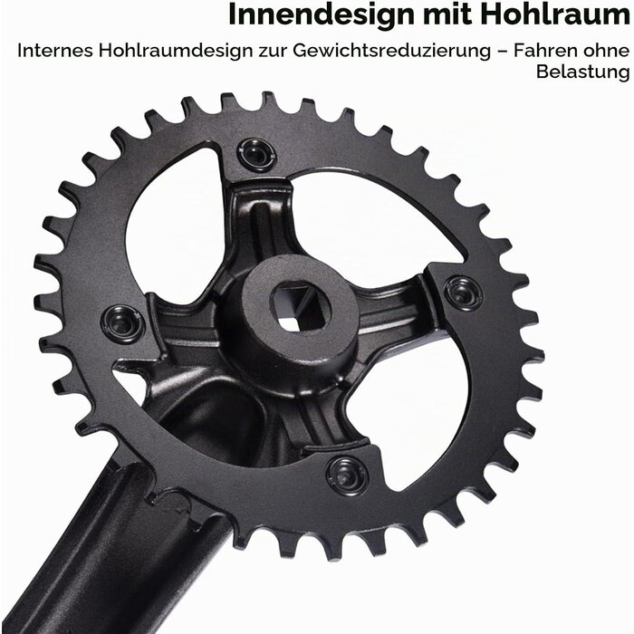 Mountainbike Kurbelgarnitur 36T 104 BCD, Vierkant - 32% Rabatt