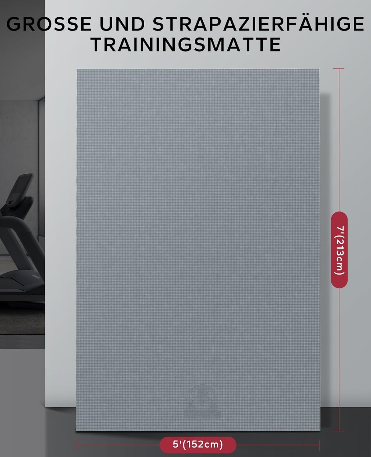XXL Yogamatte 213x152cm - 8mm Fitnessmatte Grau - 33% Rabatt