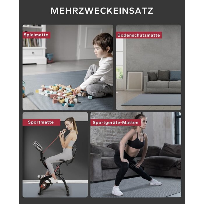 XXL Yogamatte 213x152cm - 8mm Fitnessmatte Grau - 33% Rabatt
