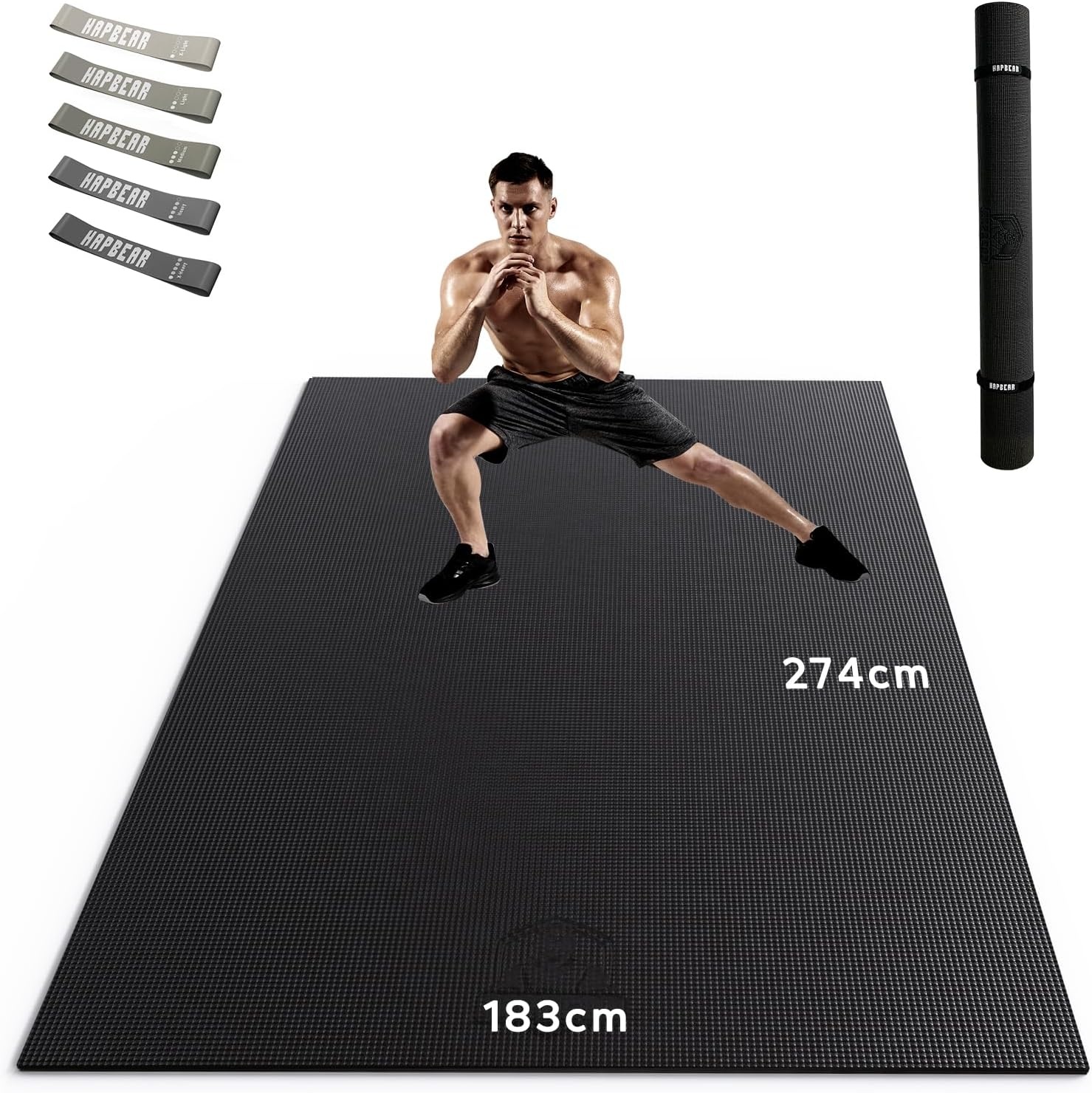XXL Yogamatte 213x152cm - 8mm Fitnessmatte Grau - 33% Rabatt