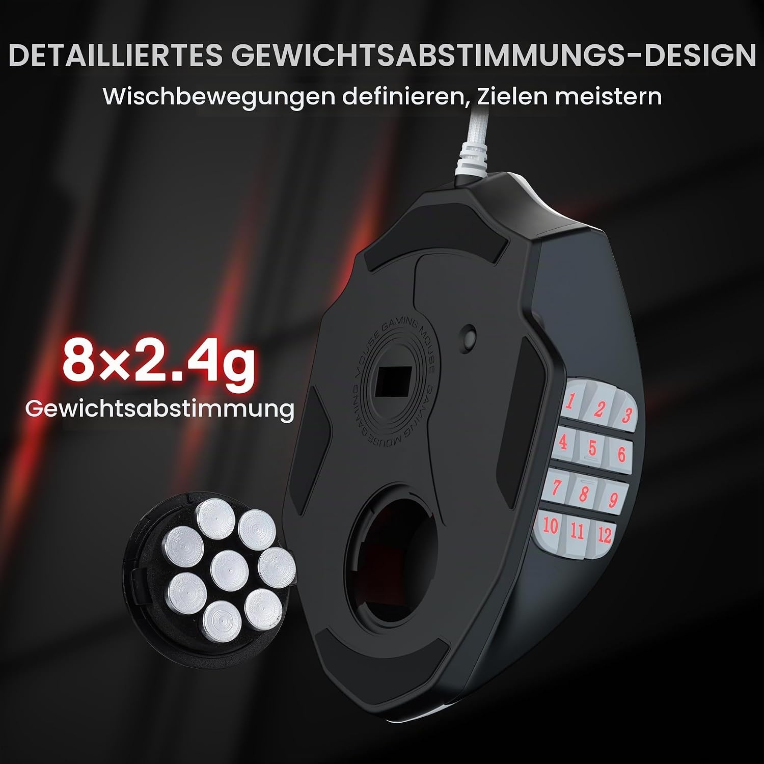 Gaming-Maus MMO, 24.000 DPI, 18 Tasten, Weiß - 31% Rabatt