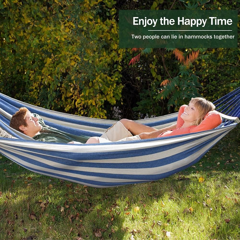 Camping-Hängematte Blau, 205 x 155 cm, 32% Rabatt, bis 250 kg belastbar
