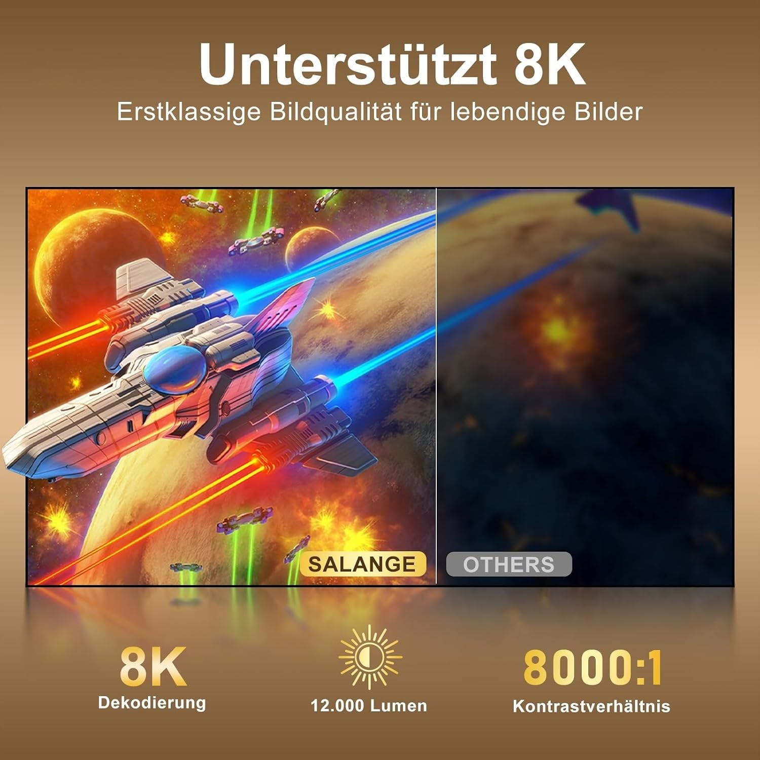Mini-Videoprojektor 4K 12000lm Android 14 WiFi 6 - 33% Rabatt
