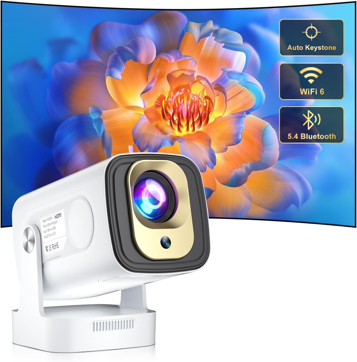 Mini-Videoprojektor 4K 12000lm Android 14 WiFi 6 - 33% Rabatt