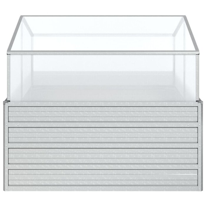 Hochbeet mit Gewächshausaufsatz 100x100x85 cm silber - 34% Rabatt
